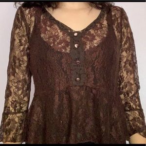 See-through floral top